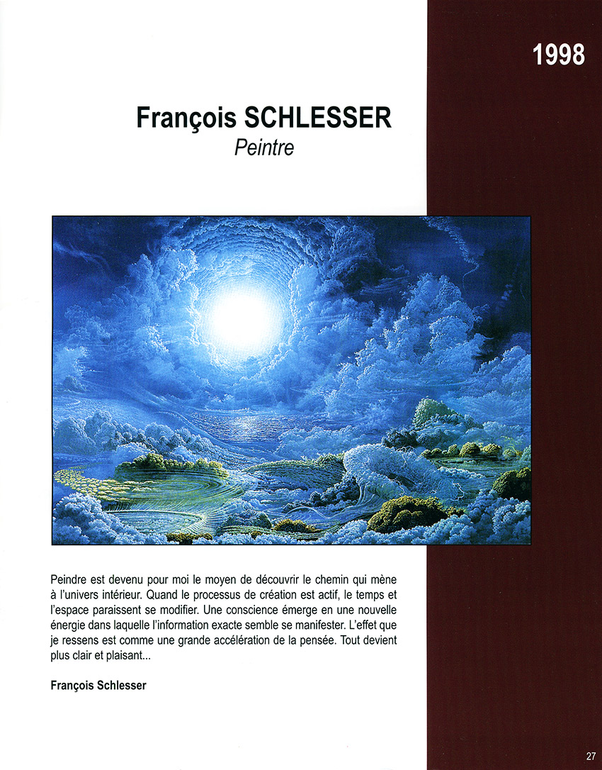 Catalogue - Page 27 dédiée à François Schlesser Artiste-Peintre dans le cadre de la Rétrospective de plusieurs Salons - 10 ème Printemps des Arts Galerie Pryvée - SAINT-PRYVÉ SAINT-MESMIN (45) - Loiret   du 5 au 15 avril 2007