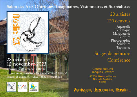 Salon Déclic 23 - Exposition de peintures sculptures - Conferences 28-octobre-12-novembre-2023