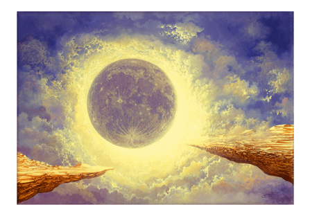 Carte postale "L'éclipse" - Peinture de François Schlesser