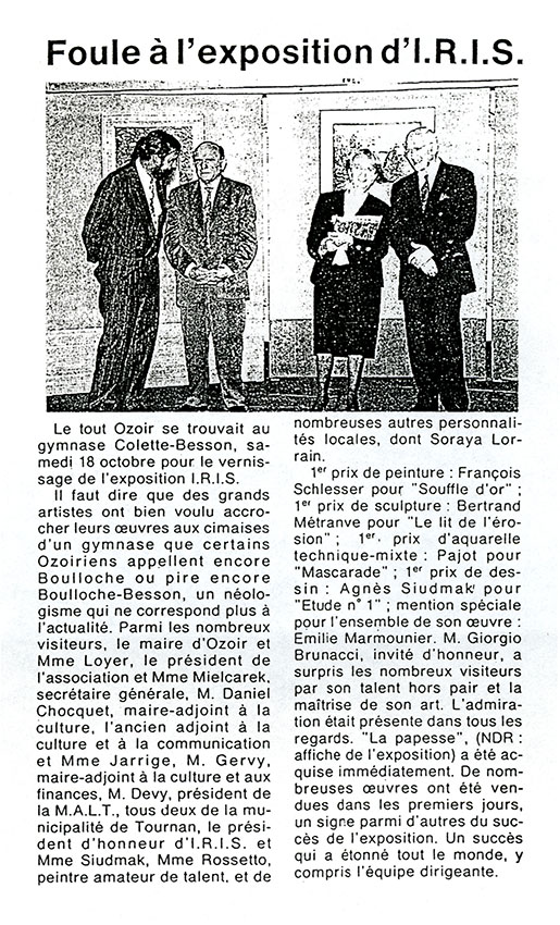 Artique - La République de Seine et Marne du 27/10/1997 - 6è Salon de prestige "IRIS", OZOIR LA FERRIÈRE (77), octobre 1997