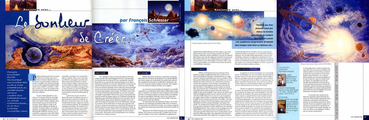 Article "Le Bonheur de Créer par François Schlesser - Stargate Magazine - Juillet 2005