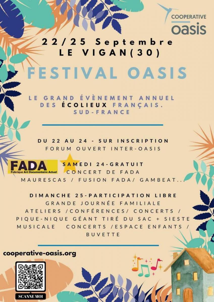 Affiche du Festival Oasis - Le Vigan - septembre 2022