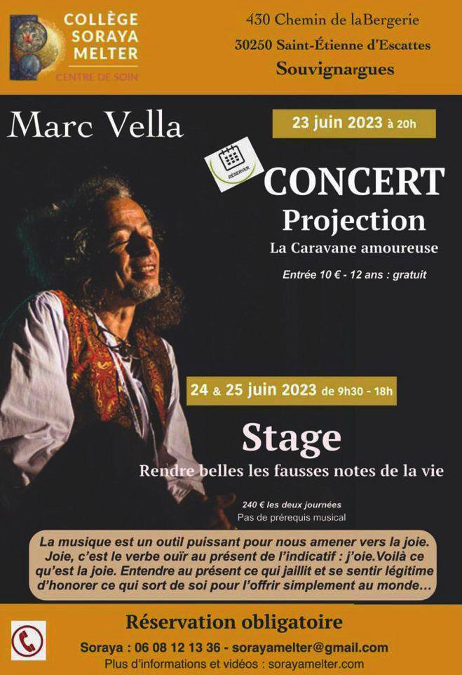 Affiche du Concert et Projection du film de Marc Vella le 23 juin 2023