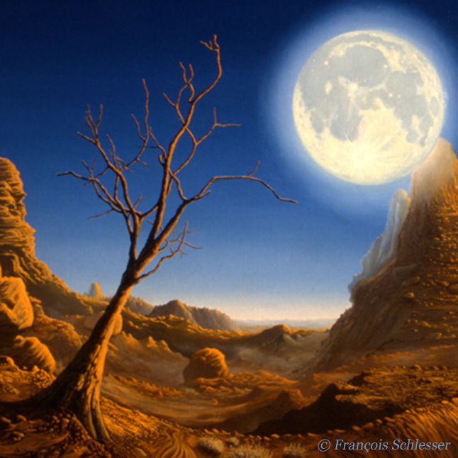 "La vallée de la Lune" - Peinture de François Schlesser